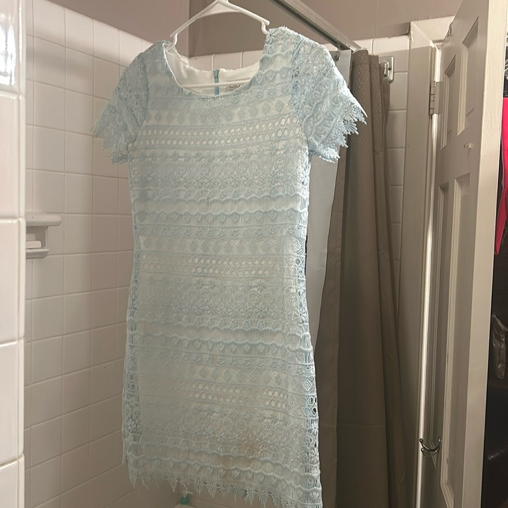 Girls Blue short church dress